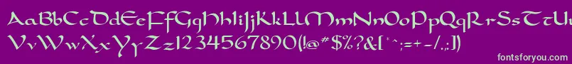 DorovarflfCarolus Font – Green Fonts on Purple Background