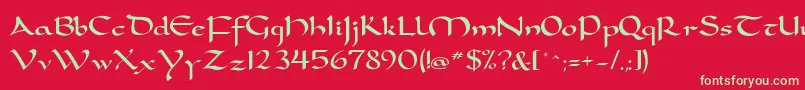 DorovarflfCarolus Font – Green Fonts on Red Background