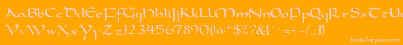 DorovarflfCarolus Font – Pink Fonts on Orange Background