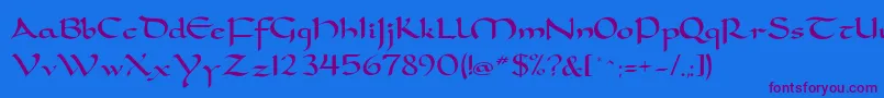 DorovarflfCarolus Font – Purple Fonts on Blue Background