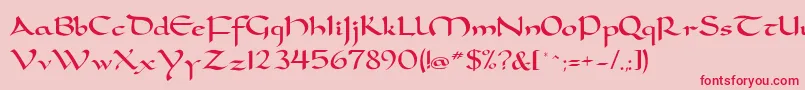 DorovarflfCarolus Font – Red Fonts on Pink Background