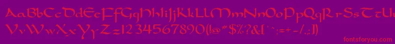 Fonte DorovarflfCarolus – fontes vermelhas em um fundo violeta