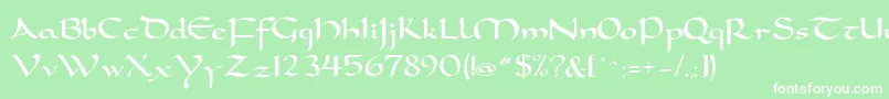 フォントDorovarflfCarolus – 緑の背景に白い文字