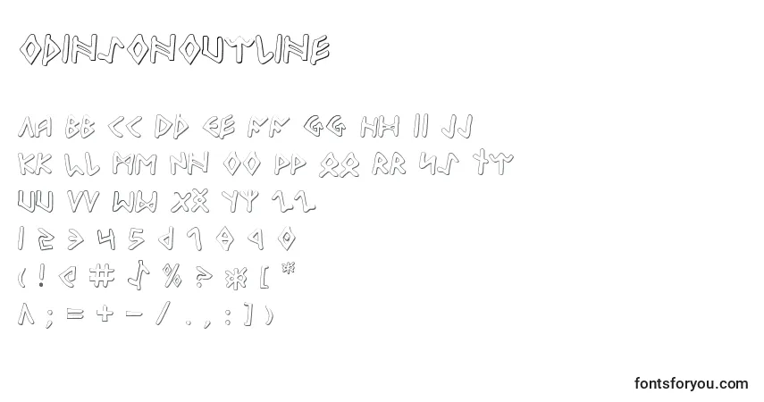 Czcionka OdinsonOutline – alfabet, cyfry, specjalne znaki