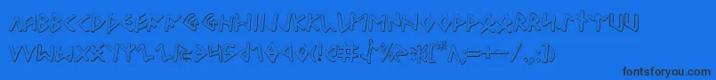 OdinsonOutline-Schriftart – Schwarze Schriften auf blauem Hintergrund