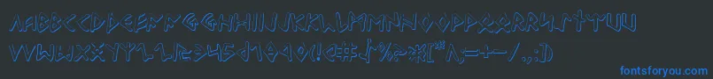 OdinsonOutline Font – Blue Fonts on Black Background