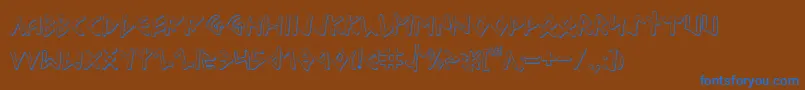 OdinsonOutline Font – Blue Fonts on Brown Background