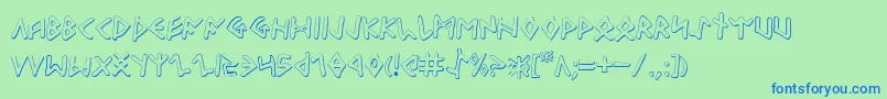 OdinsonOutline-fontti – siniset fontit vihreällä taustalla