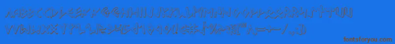 OdinsonOutline Font – Brown Fonts on Blue Background