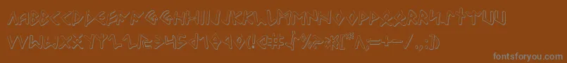 OdinsonOutline-fontti – harmaat kirjasimet ruskealla taustalla