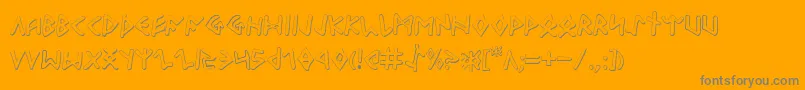 OdinsonOutline-Schriftart – Graue Schriften auf orangefarbenem Hintergrund