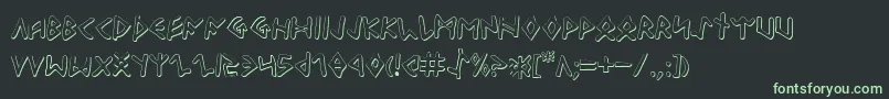 OdinsonOutline Font – Green Fonts on Black Background