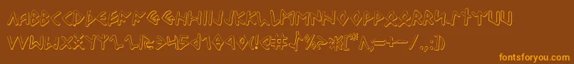 OdinsonOutline-fontti – oranssit fontit ruskealla taustalla