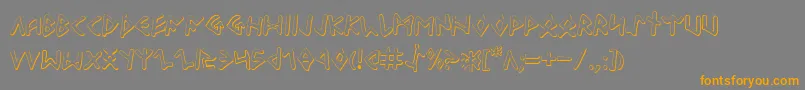 OdinsonOutline-Schriftart – Orangefarbene Schriften auf grauem Hintergrund