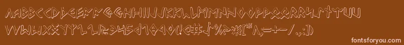 OdinsonOutline-fontti – vaaleanpunaiset fontit ruskealla taustalla