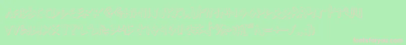 フォントOdinsonOutline – 緑の背景にピンクのフォント