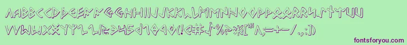 Шрифт OdinsonOutline – фиолетовые шрифты на зелёном фоне