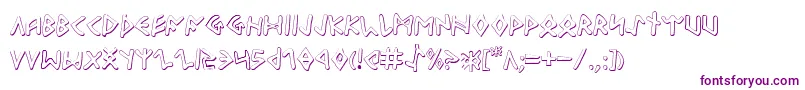 OdinsonOutline-Schriftart – Violette Schriften auf weißem Hintergrund