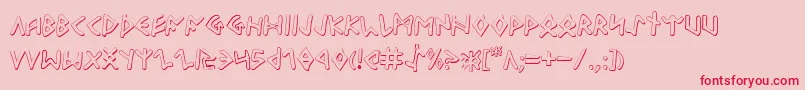 フォントOdinsonOutline – ピンクの背景に赤い文字