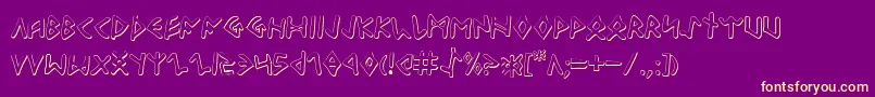 OdinsonOutline-fontti – keltaiset fontit violetilla taustalla