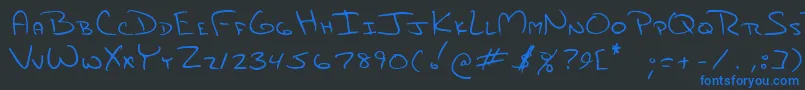 Jami Font – Blue Fonts on Black Background