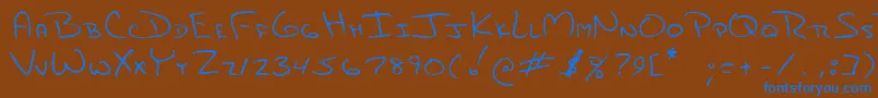Jami Font – Blue Fonts on Brown Background