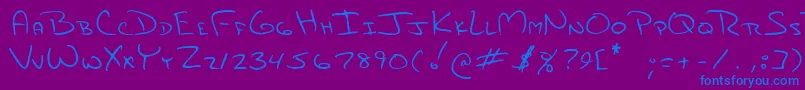 Jami-Schriftart – Blaue Schriften auf violettem Hintergrund
