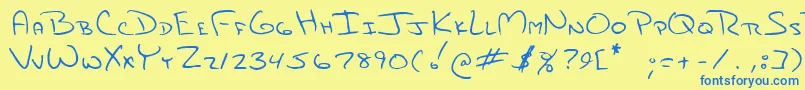 Jami Font – Blue Fonts on Yellow Background