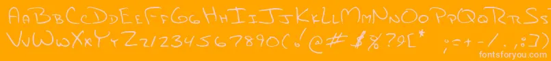 Jami Font – Pink Fonts on Orange Background