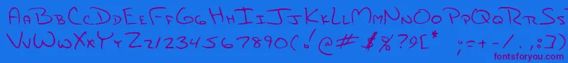 Jami Font – Purple Fonts on Blue Background