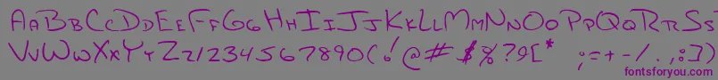 Jami Font – Purple Fonts on Gray Background