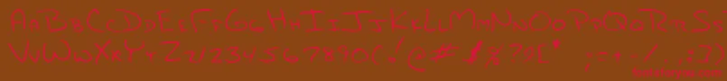Jami-Schriftart – Rote Schriften auf braunem Hintergrund