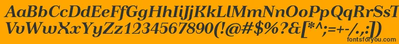 TusardecotextBolditalic Font – Black Fonts on Orange Background