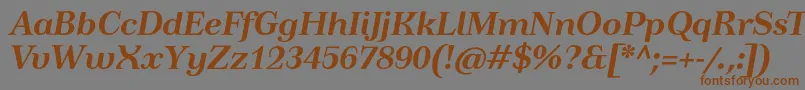 TusardecotextBolditalic Font – Brown Fonts on Gray Background