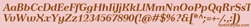 TusardecotextBolditalic Font – Brown Fonts on Pink Background