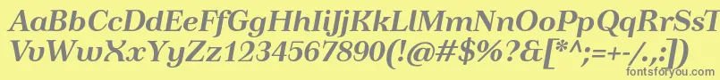 Czcionka TusardecotextBolditalic – szare czcionki na żółtym tle