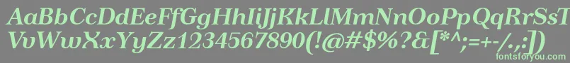 TusardecotextBolditalic Font – Green Fonts on Gray Background