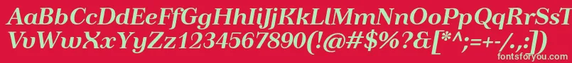 TusardecotextBolditalic Font – Green Fonts on Red Background