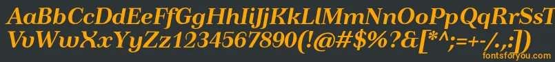 TusardecotextBolditalic Font – Orange Fonts on Black Background