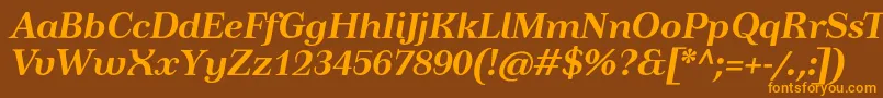 TusardecotextBolditalic Font – Orange Fonts on Brown Background