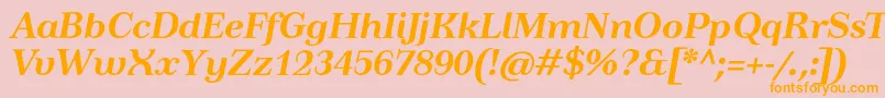 TusardecotextBolditalic Font – Orange Fonts on Pink Background