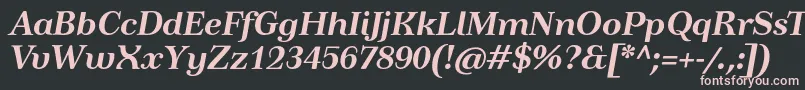 TusardecotextBolditalic Font – Pink Fonts on Black Background