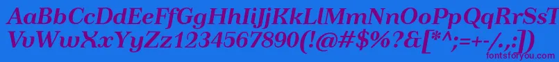 TusardecotextBolditalic Font – Purple Fonts on Blue Background