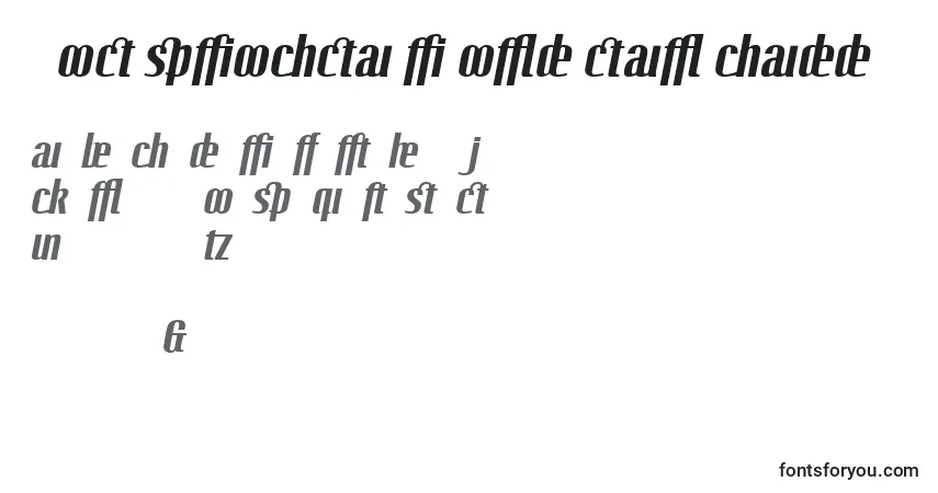 Czcionka LinotypeoctaneBolditalicadd – alfabet, cyfry, specjalne znaki