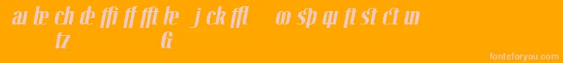 LinotypeoctaneBolditalicadd-Schriftart – Rosa Schriften auf orangefarbenem Hintergrund