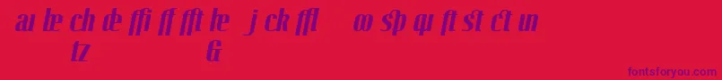 LinotypeoctaneBolditalicadd-Schriftart – Violette Schriften auf rotem Hintergrund