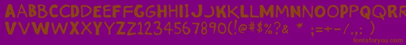 Stinky ffy-Schriftart – Braune Schriften auf violettem Hintergrund