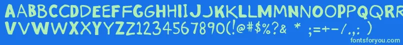 Stinky ffy Font – Green Fonts on Blue Background