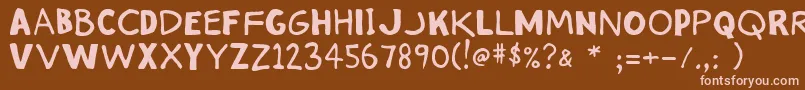 Weitere Informationen zur Stinky ffy-Schriftart Stinky ffy-Schriftart – Rosa Schriften auf braunem Hintergrund