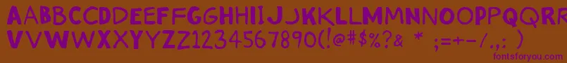 Stinky ffy Font – Purple Fonts on Brown Background